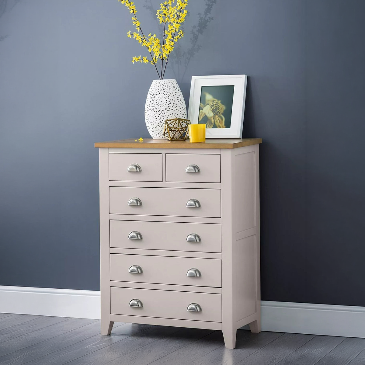 Modern Drawer Unit 75×45 cm - Grey × Wood RA154