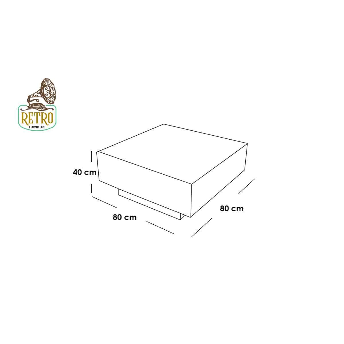 ترابيزة قهوة 80×80 سم - بني RA-T31