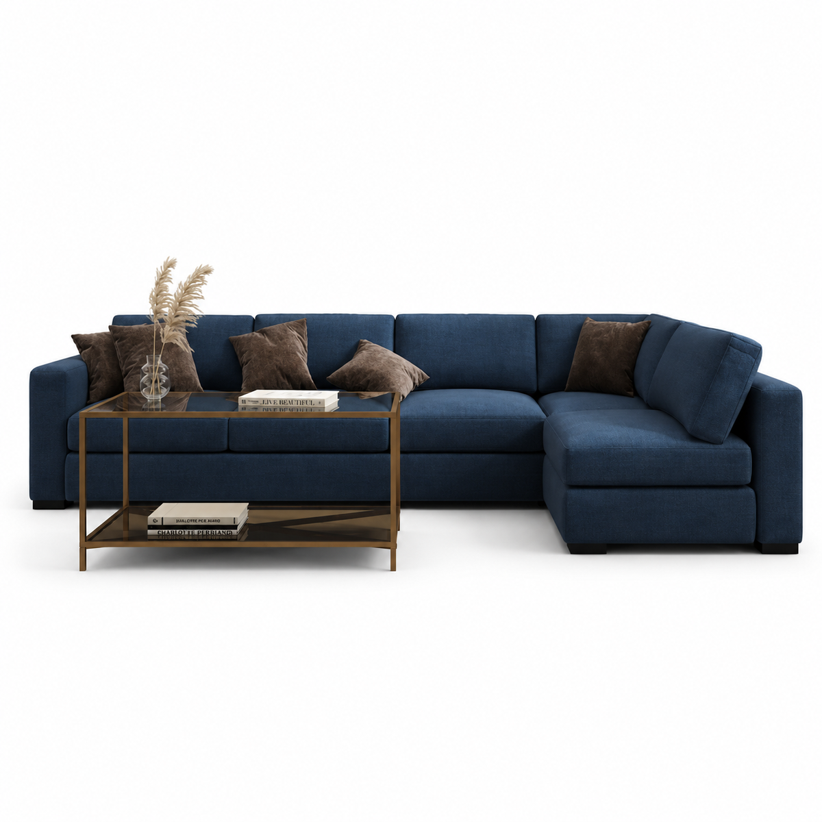 Modern corner sofa 330x200cm dark blue RA-SF192
