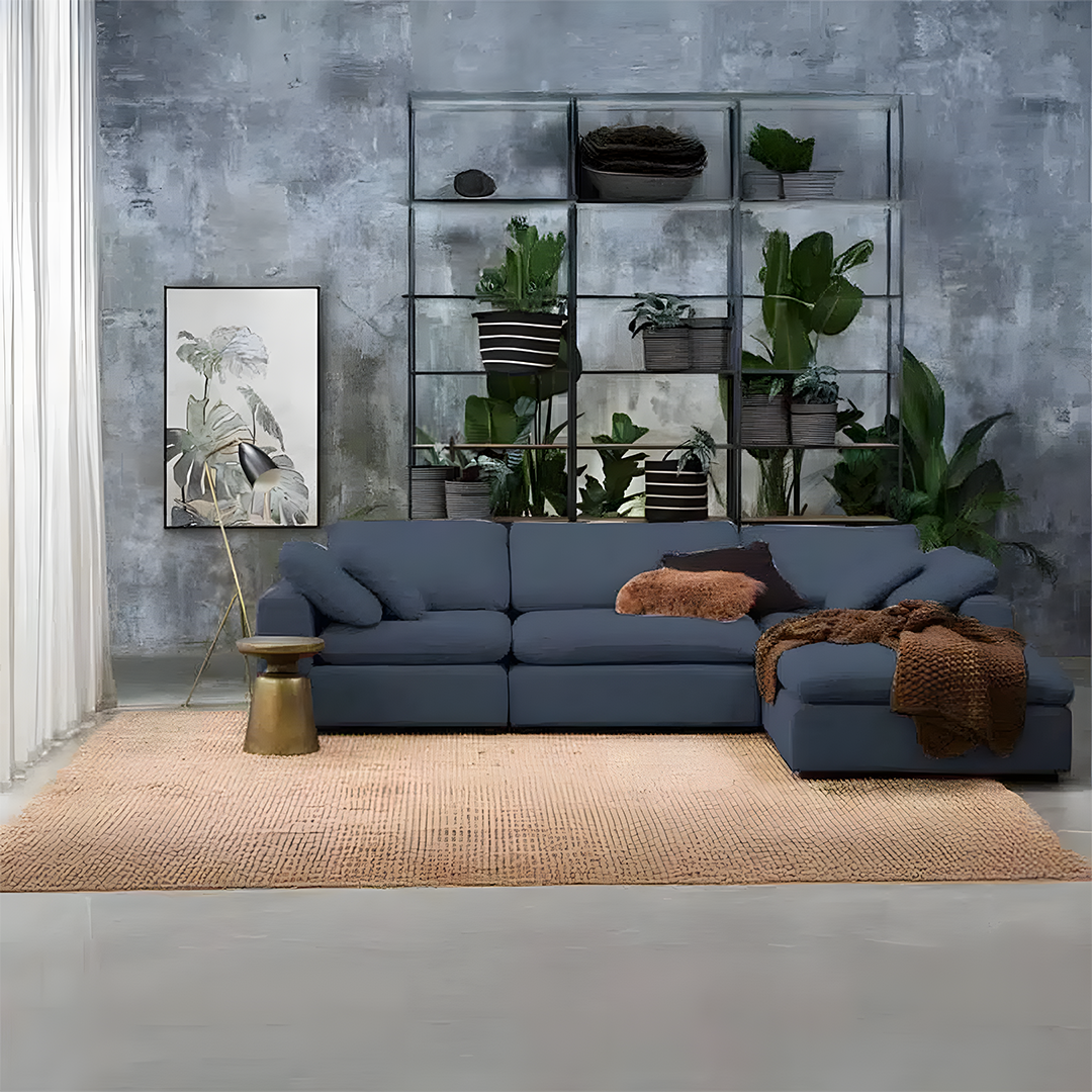 Modern corner sofa 280x180 cm - Blue RA-SF81-1