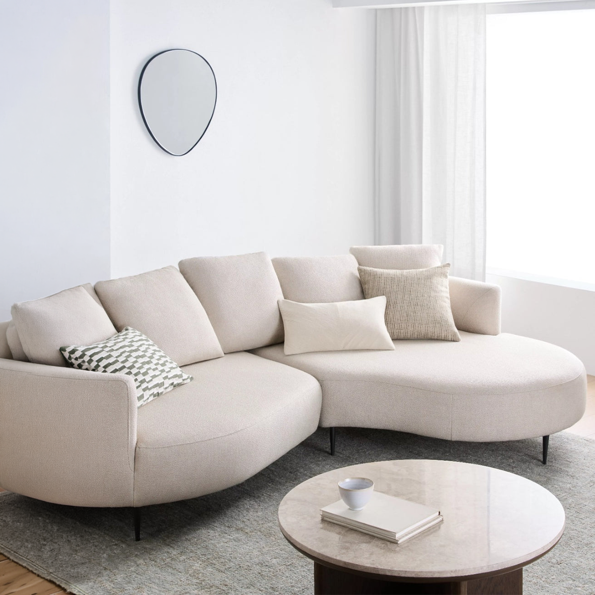 Modern corner sofa 165x265 cm - Beige RA-Sf328