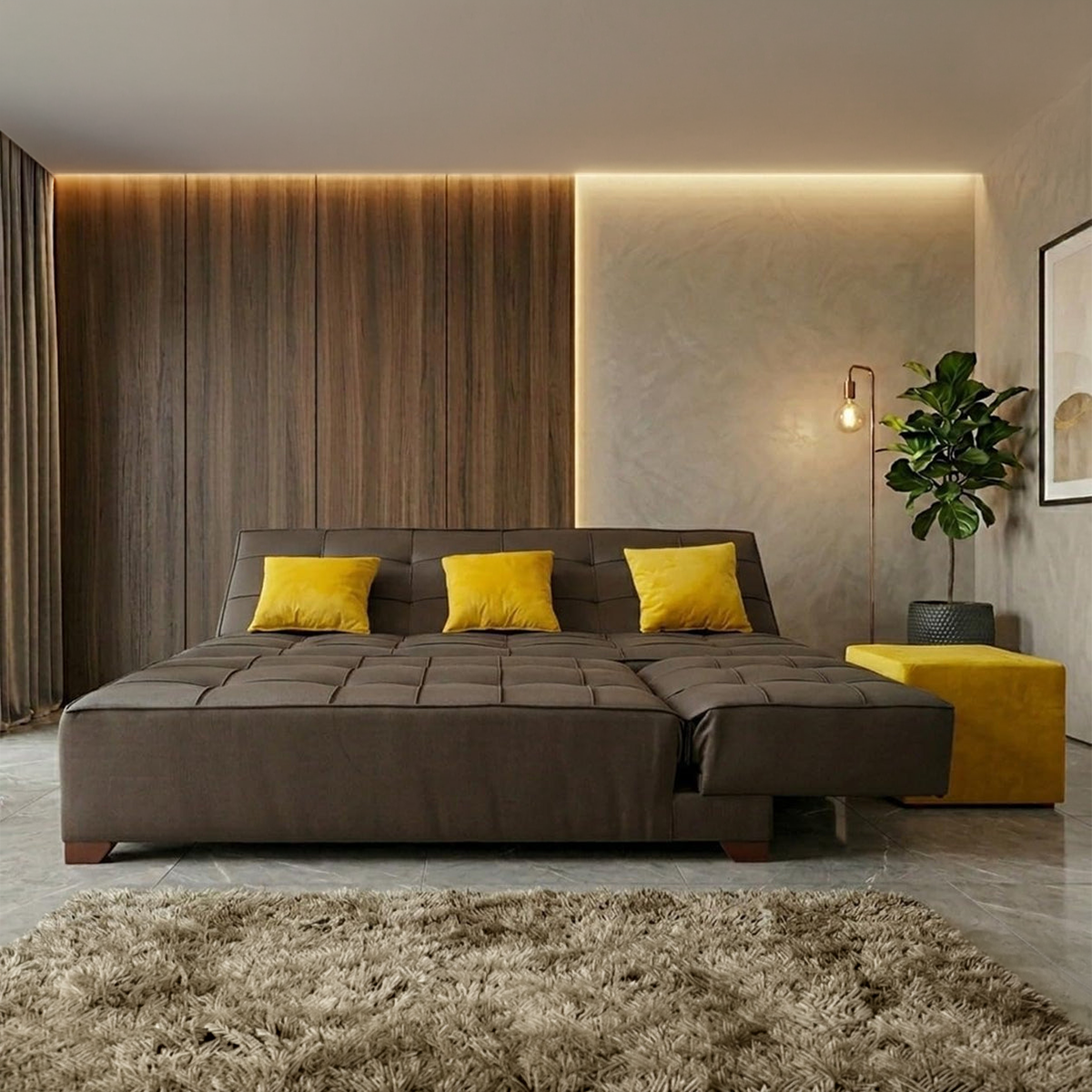 Modern L-Shaped Sectional Sofa - 300x200 cm - Brown - RA-Sf339