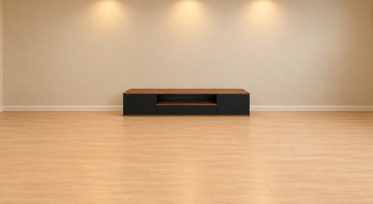 TV table 170×40 cm - Black × Brown - RA-U123