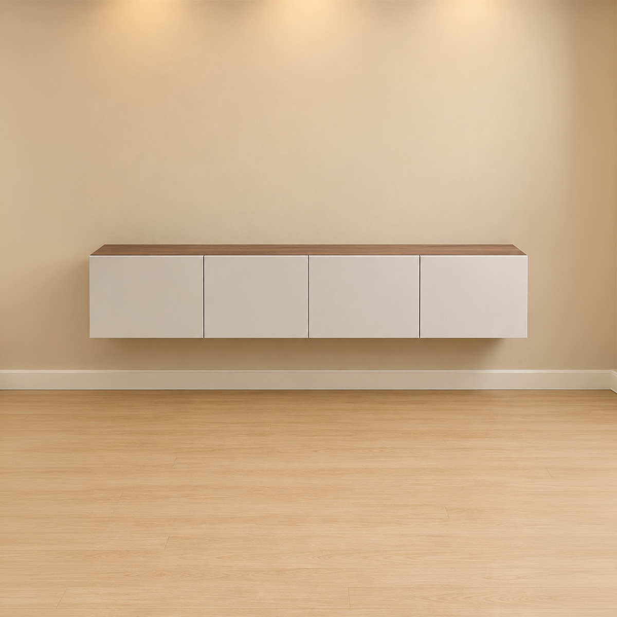 ترابيزه تلفزيون حائط 190×30سم-ابيض × خشبىRA-U74