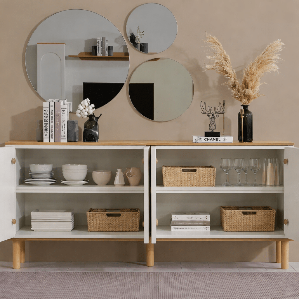 Modern Buffet 160x40cm - White x Wood RA-BUF12