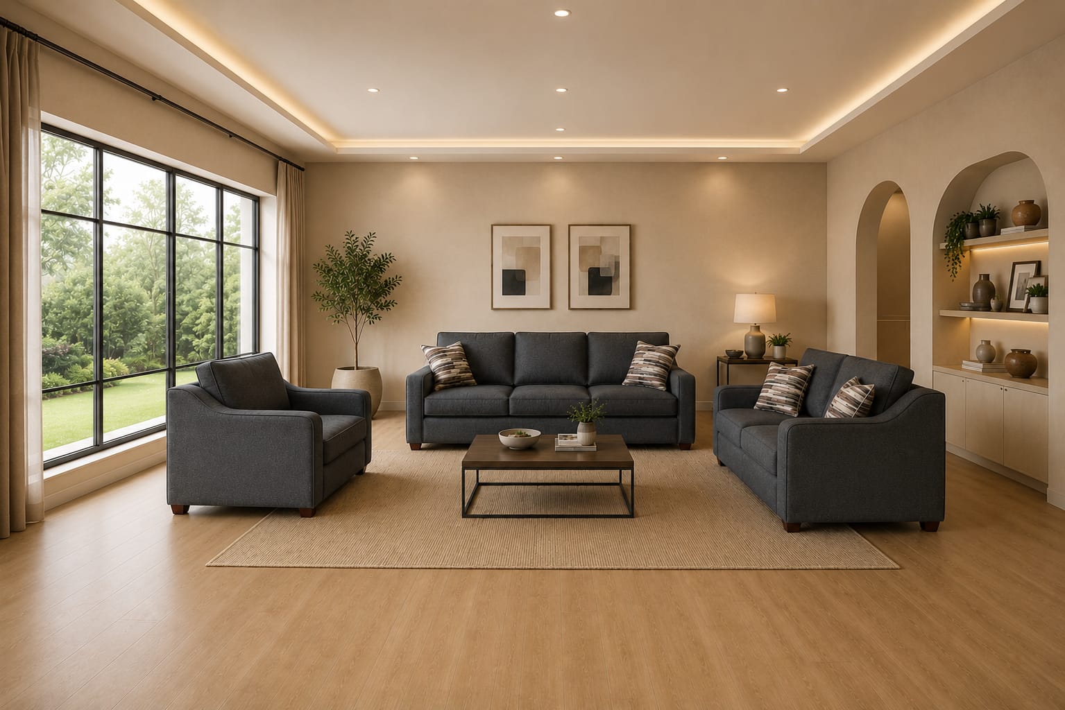 3-piece sofa set - Gray RA-LR28