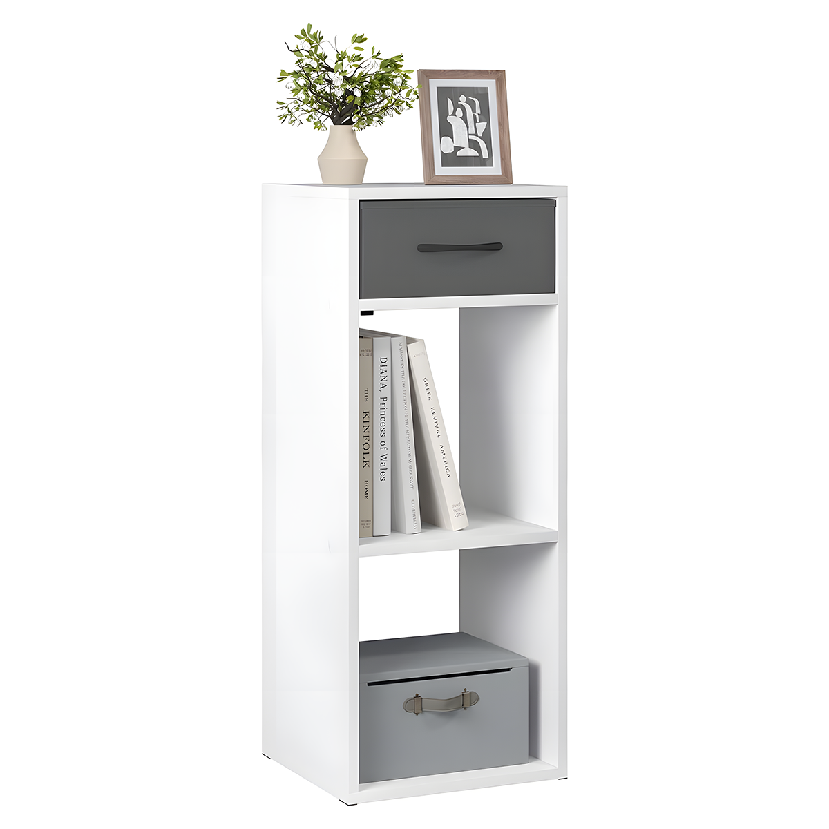 Modern Bookcase 30x80cm - White RA-mk75
