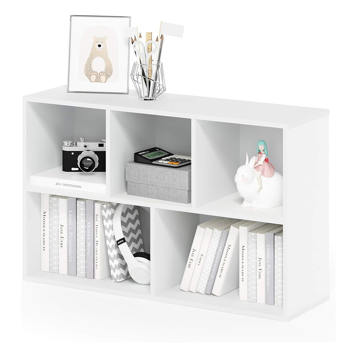 Modern Bookshelf 120x50cm - White RA-mk98
